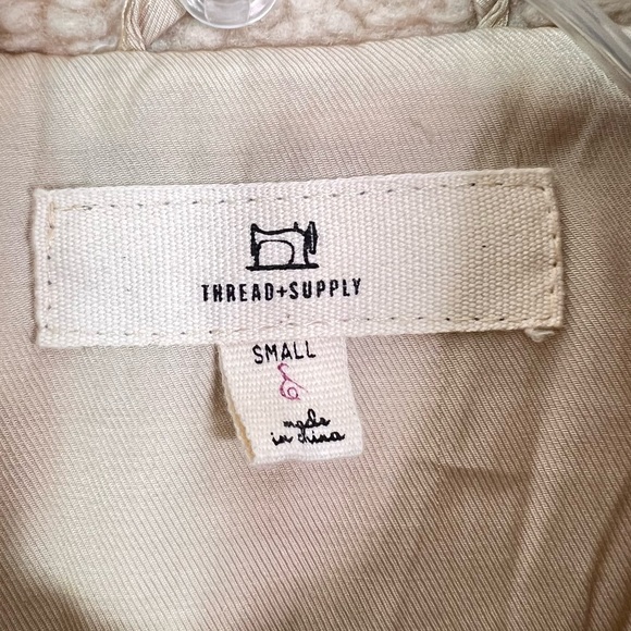 Thread & Supply Anthropologie Full Zip Teddy Jacket in Taupe Size S - Picture 8 of 15